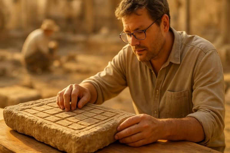 Is this carved rock an ancient Roman board game?